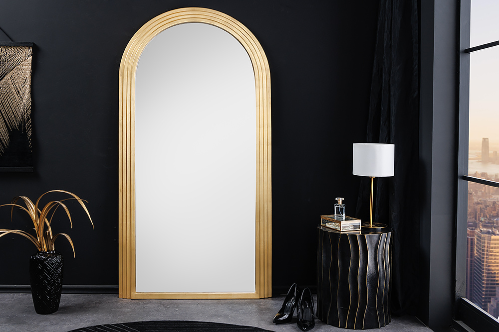 Edler Wandspiegel ART DECO 160cm gold Rundbogen Spiegel » Jetzt kaufen