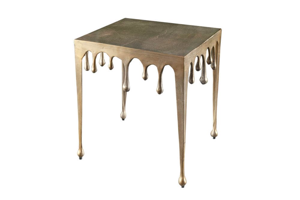 Extravaganter Couchtisch LIQUID LINE L 46cm gold Tropfen-Design