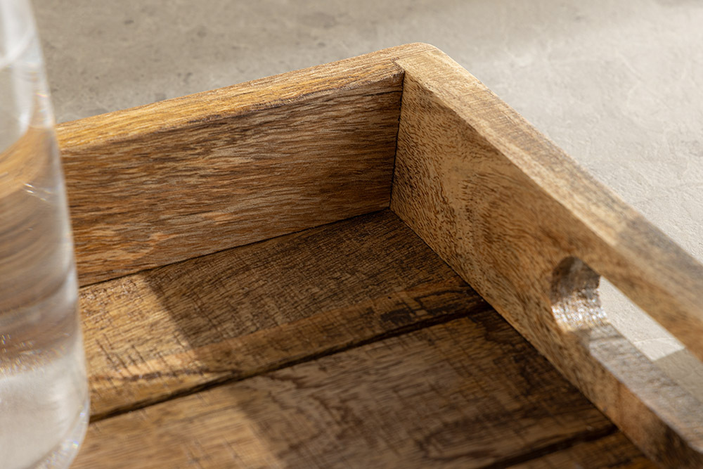 Massives Tablett MAKASSAR 45cm natur Mangoholz