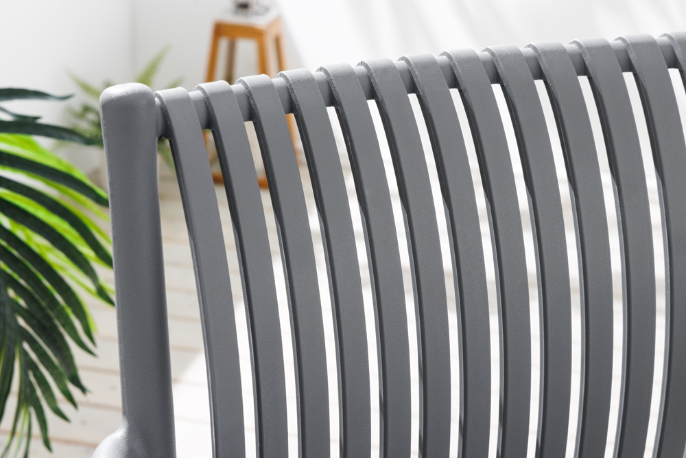 In- und Outdoor Stuhl STUDIO ITALIA anthrazit stapelbar wetterfest Gartenstuhl