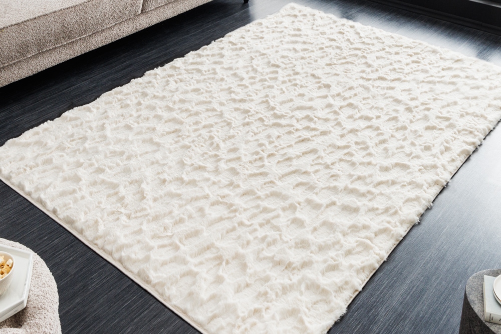 3D Hochflor Teppich DUNE 230x160cm beige Hoch-Tief-Effekt
