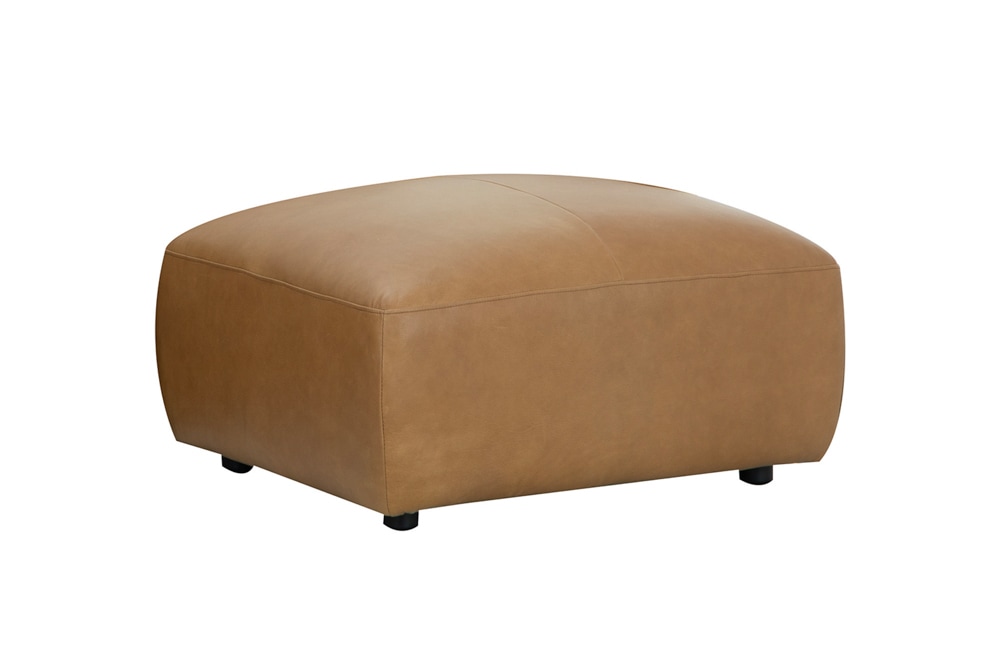 Echtleder Hocker BIG GEORGE 95cm cognac Nosagfederung Taschenfederkern