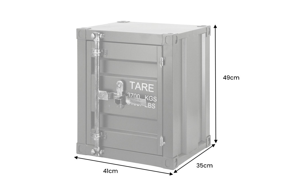 Container-Schrank GLOBETROTTER 50cm anthrazit Metall Nachttisch Beistellschrank