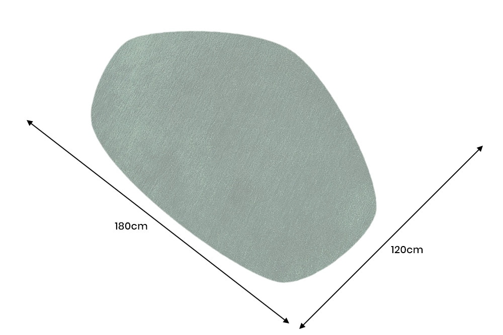 Design Teppich ORGANIC 180x120cm grün Hochflor Indoor-Teppich organische Form