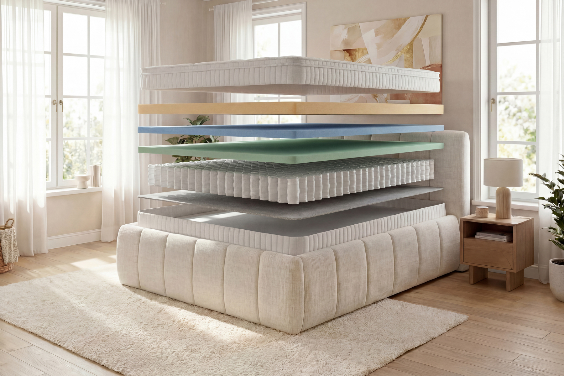 Ergonomische Boxspringmatratze CLOUD FLEX 160x200cm Tonnentaschenfederkern 7-Zonen