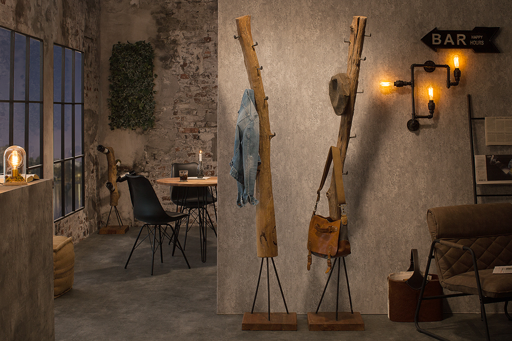 Massive Garderobe HEMINGWAY 200cm Teakholz Kleiderständer