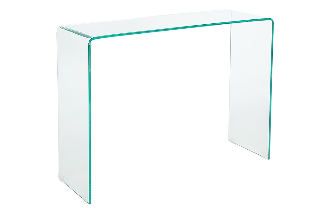 Extravaganter Glas Konsolentisch FANTOME 100cm transparent Schreibtisch Ganzglastisch