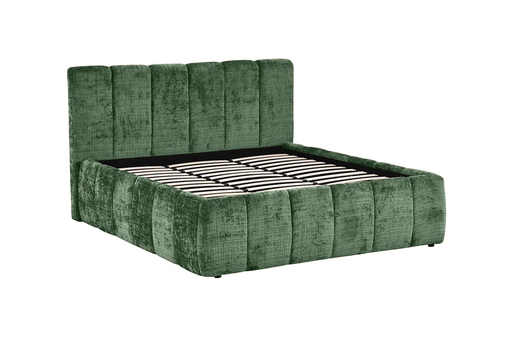 Design Boxbett ADLON 180x200cm petrol grün Chenille Cremona mit Stauraum und Lattenrost