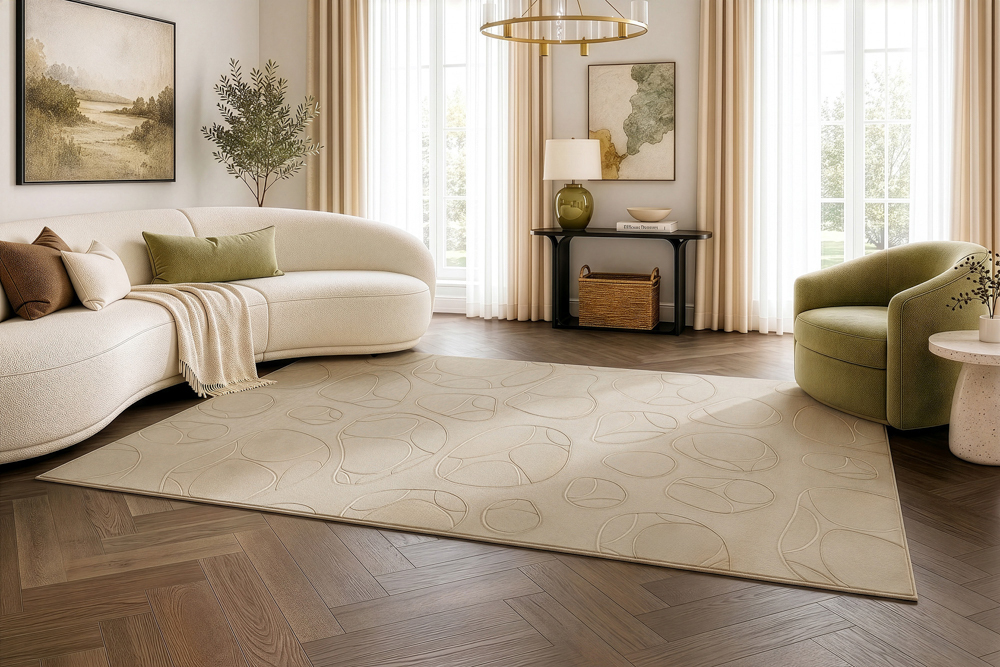 3D Hochflor Teppich LUNA 230x160cm taupe Hoch-Tief-Effekt Indoor-Teppich » Jetzt kaufen