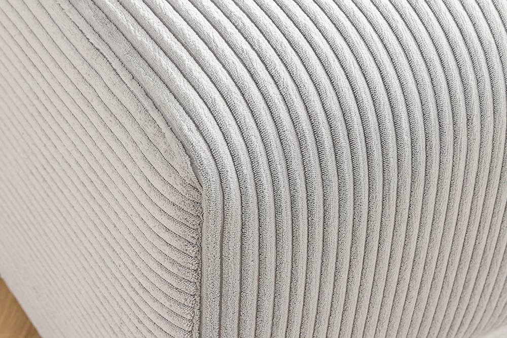 Moderner Hocker ELEGANCIA 110cm champagner beige Cord Fußhocker Sitzhocker