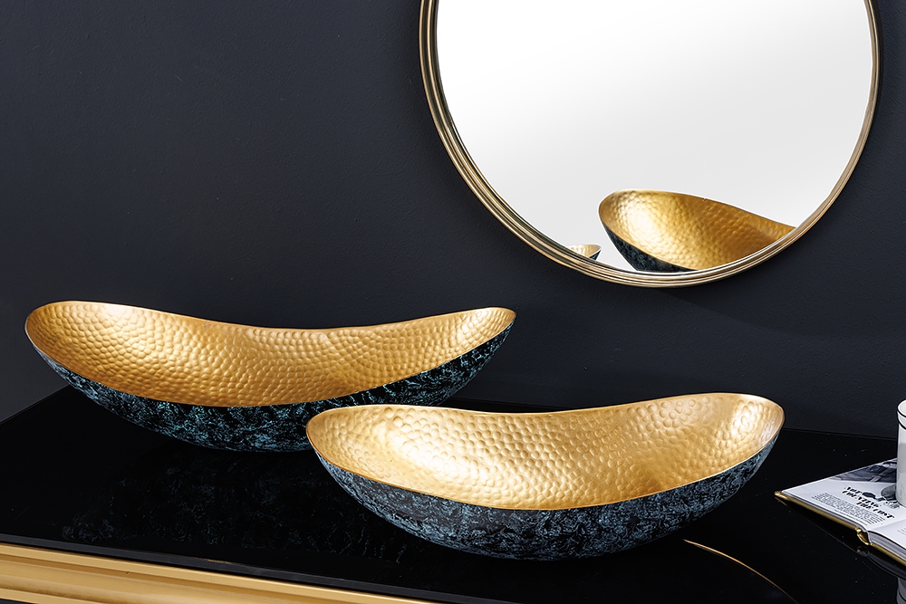 Handgerfertigtes 2er Set Deko Schalen ABSTRACT ORIENT 55cm gold Metall Patina » Jetzt kaufen