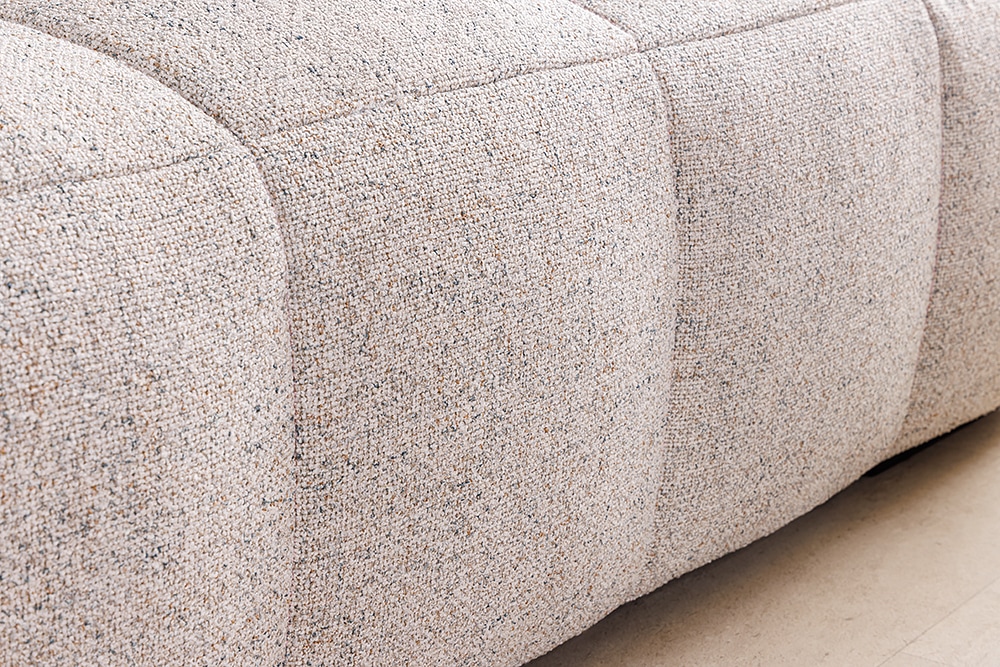 Modernes Ecksofa ZERO GRAVITY 240cm graphit beige Strukturstoff 3-Sitzer Couch