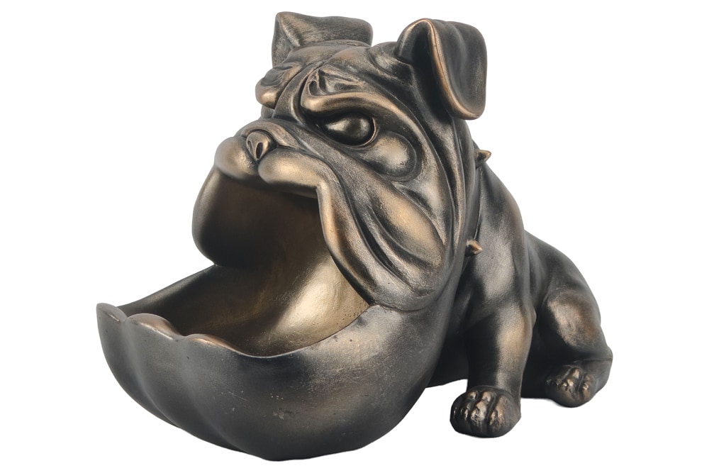 Deko-Figur BULLDOG 30cm bronze mit Ablagefach handmade » Jetzt kaufen