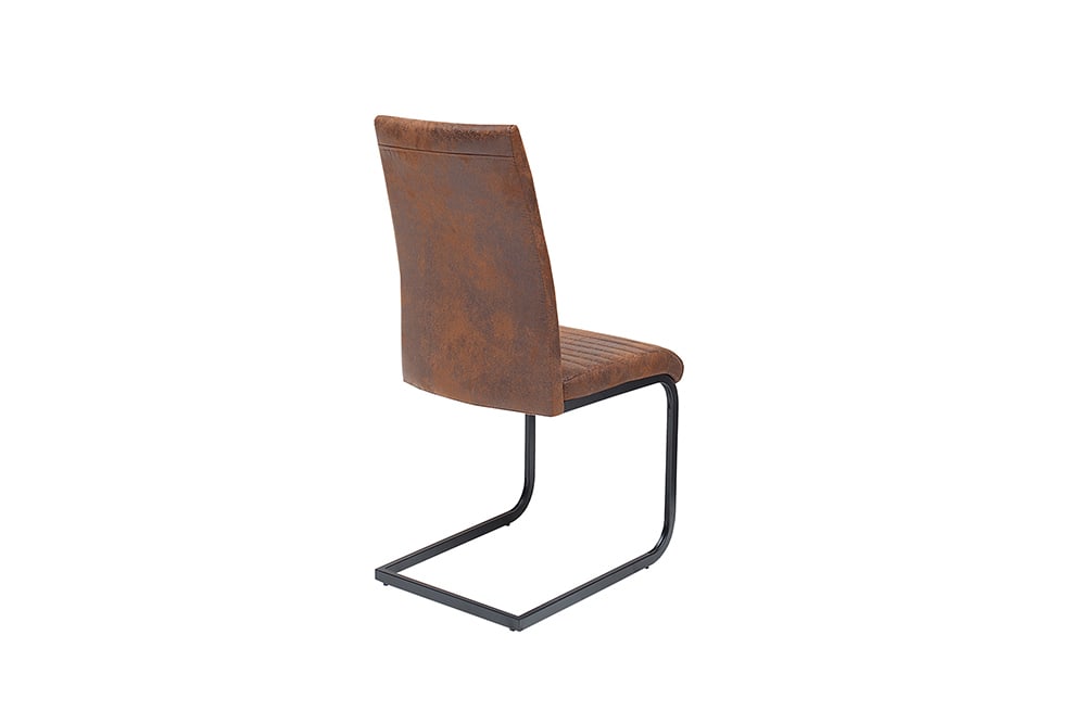 Industrial Freischwinger Stuhl APARTMENT antik braun mit Metallgestell