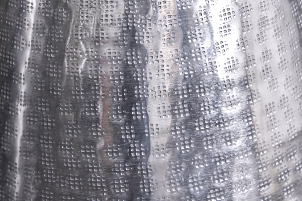 Elegante Vase ORIENT 50cm silber im Grid Hammerschlag Design