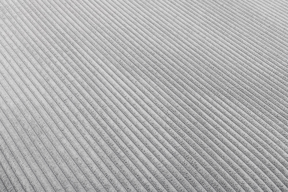 Großer Sitzhocker HEAVEN 100cm hellgrau Cord Federkern Sofahocker abnehmbarer Bezug