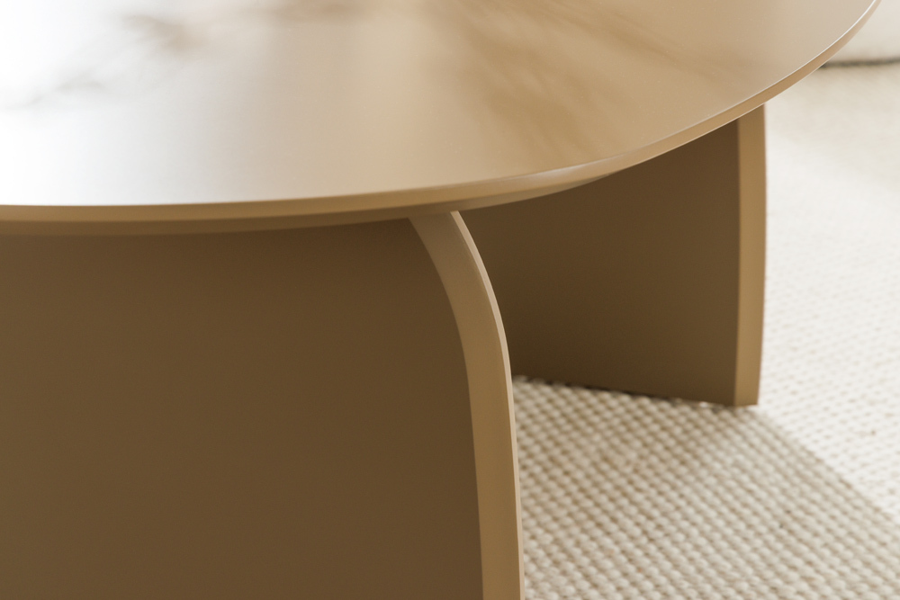 Design Couchtisch ORBIT 120cm greige organische Form