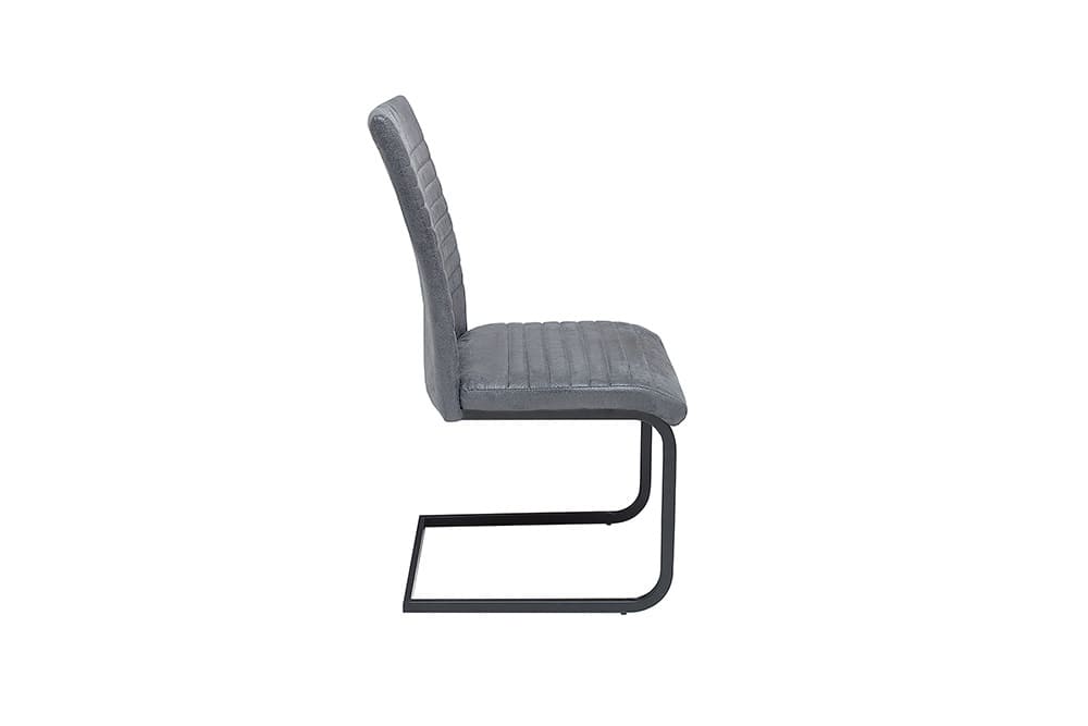 Industrial Freischwinger Stuhl APARTMENT antik grau mit Metallgestell
