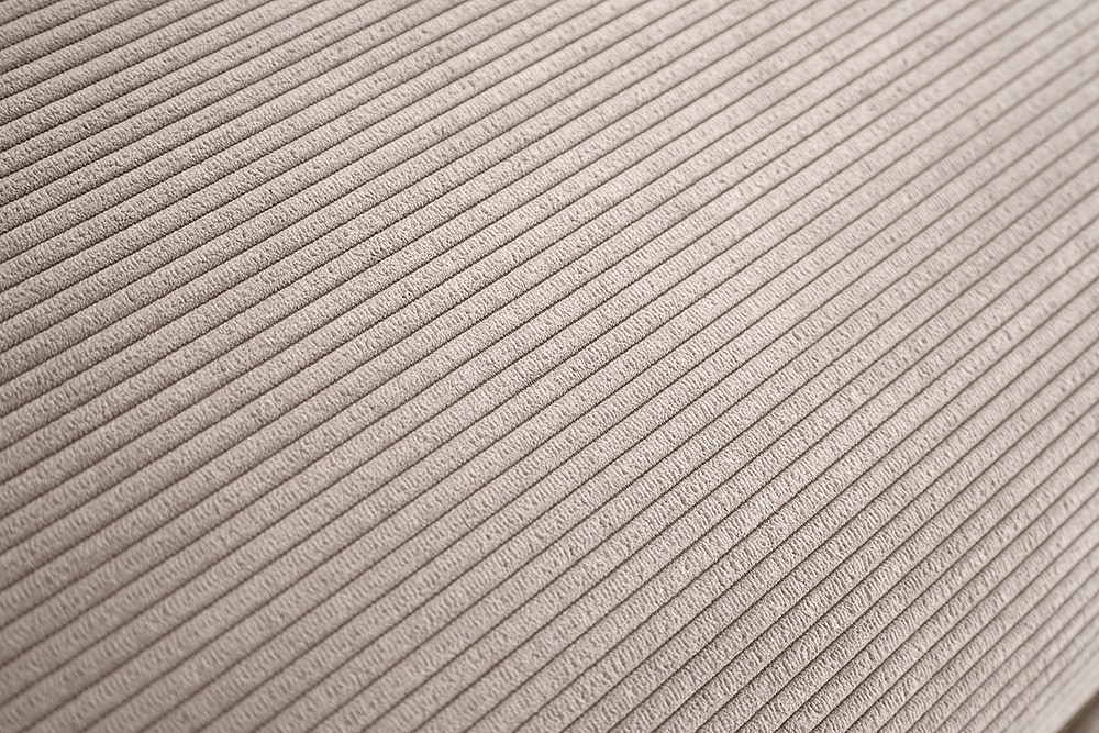 Großer Sitzhocker HEAVEN 100cm greige Cord Sofahocker abnehmbarer Bezug