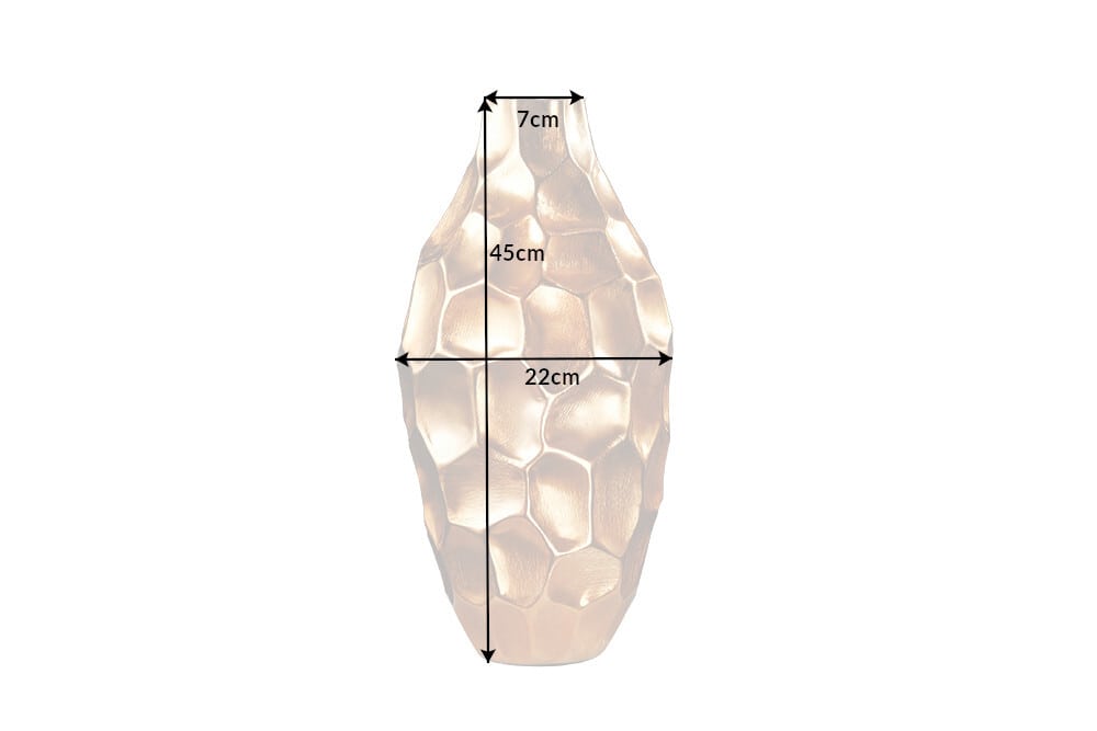 Elegante Vase ORGANIC ORIENT 45cm gold Hammerschlag Design
