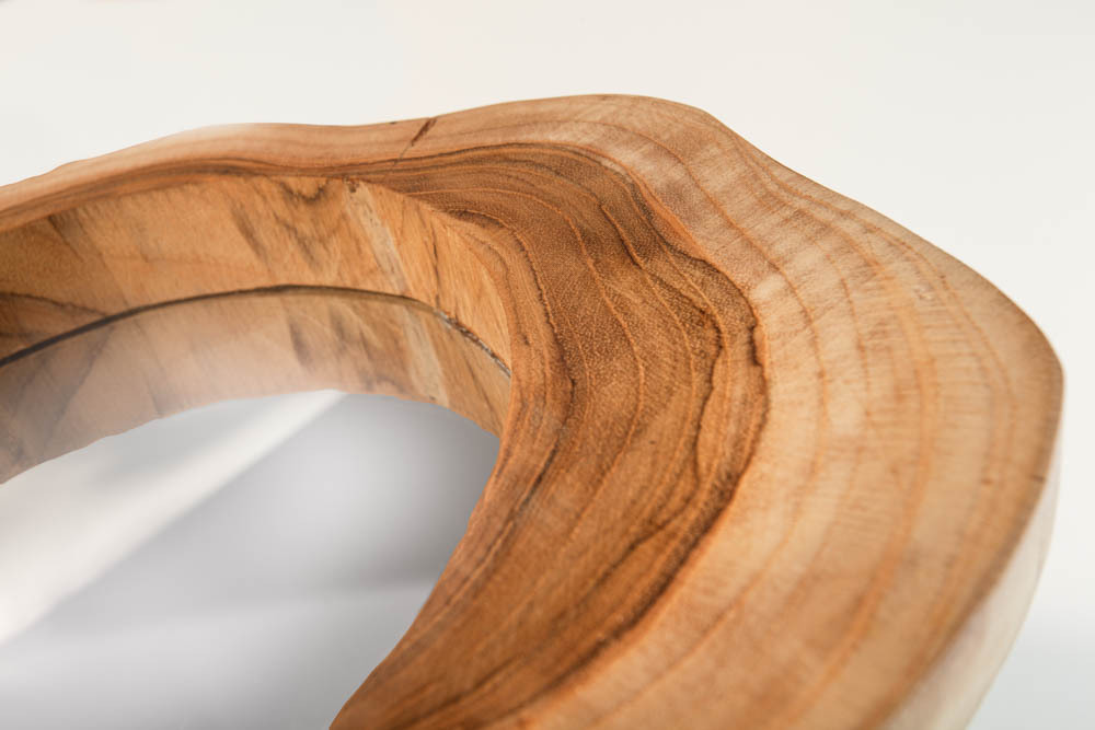 Handgearbeiteter Spiegel REFLECT 31cm natur Teakholz Wandspiegel