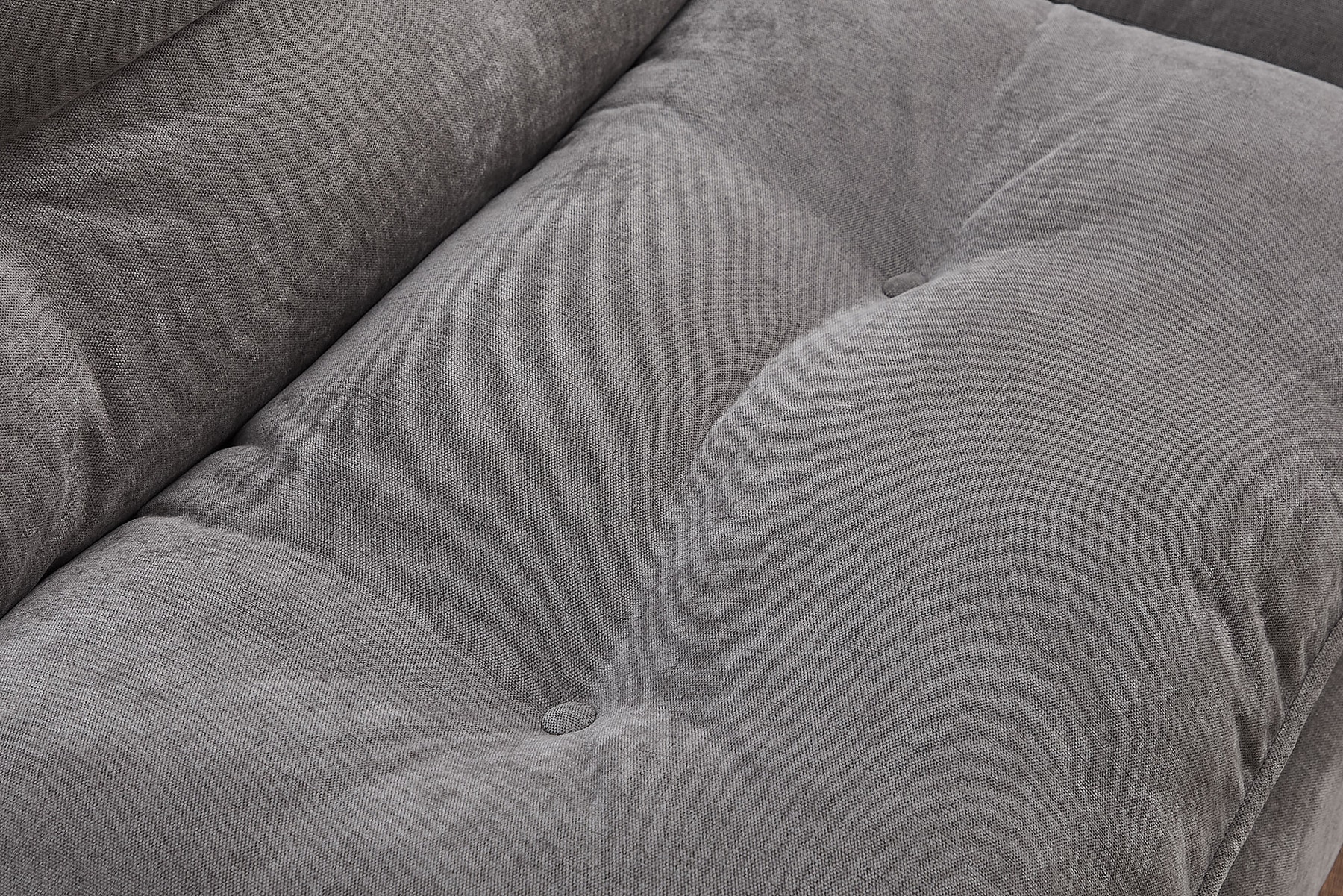 Modernes Schlafsofa COCOONING 190cm grau Chenillestoff 3-Sitzer Couch