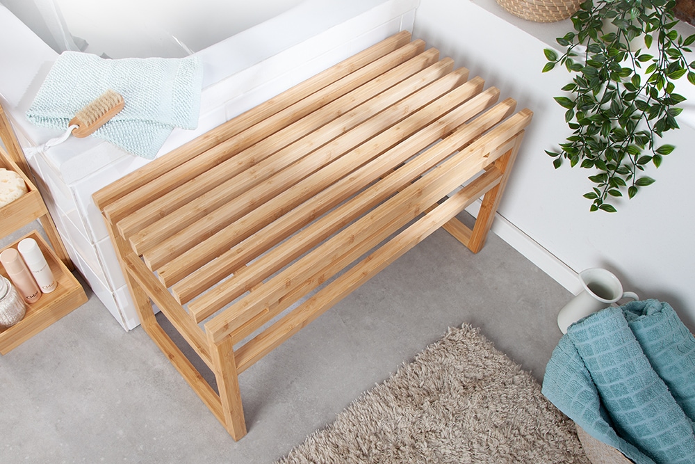 Design Sitzbank LAGOON SPA 75cm Bambusholz Badezimmerbank