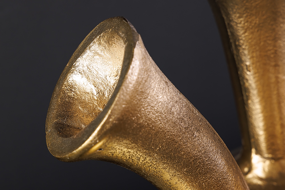 Handgefertigte Vase KIYA 35cm gold mit sieben Öffnungen Blumenvase