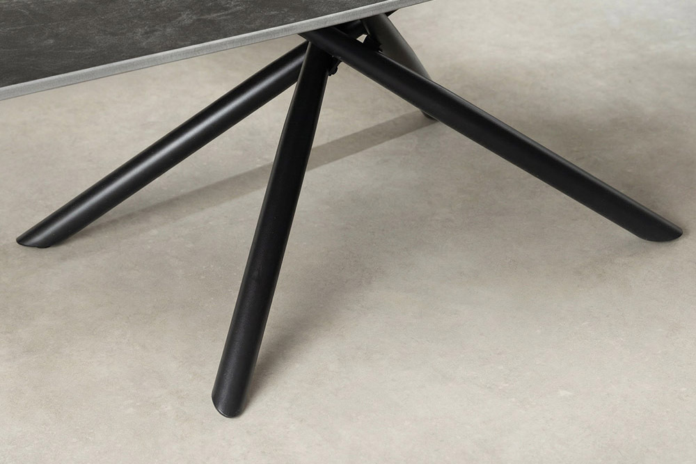 Design Couchtisch OSAKA 110cm anthrazit Keramik schwarz Metall mit Sterngestell