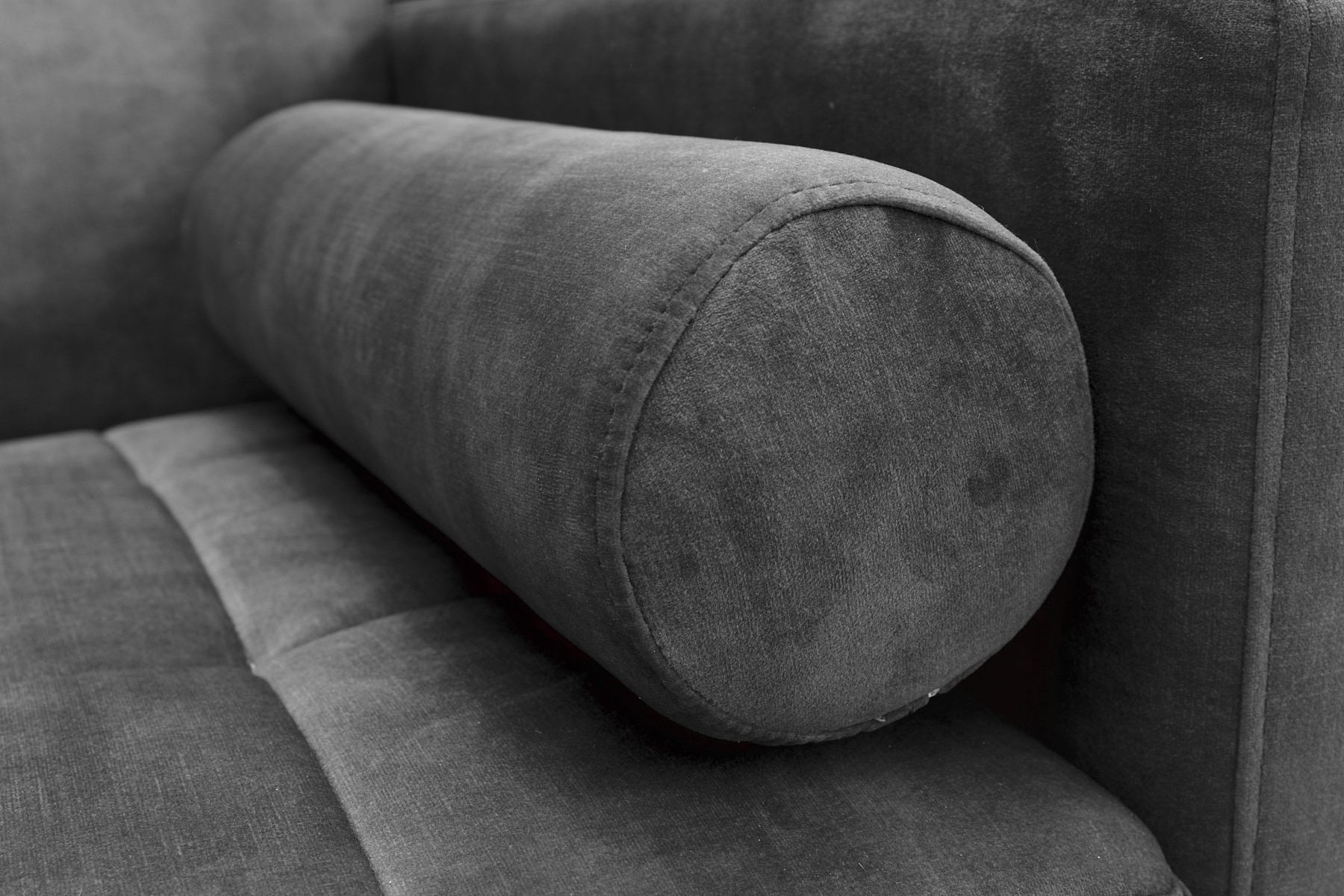 Modernes Schlafsofa COUTURE 200cm grau Microvelours 3-Sitzer Couch mit Schlaffunktion