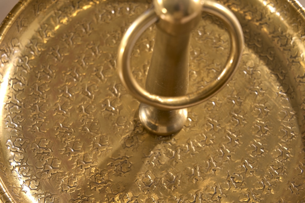 Etagere ORIENT 50cm gold mit drei Etagen im Hammerschlag Design