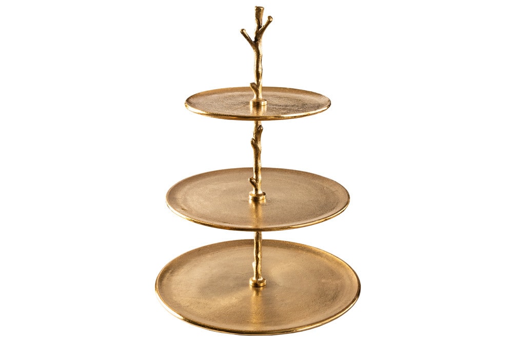 Design Etagere ABSTRACT 50cm gold Metall mit drei Etagen