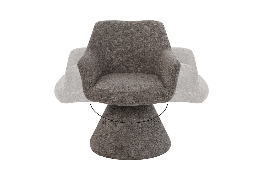 Drehbarer Stuhl AMBIENTO braun Strukturstoff 180° mit Auto-Return Polsterstuhl