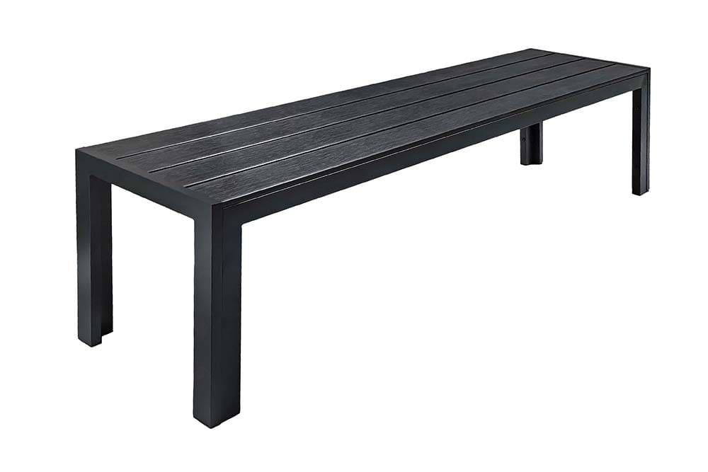 Moderne Gartenbank DESIGNO 180cm anthrazit schwarz Aluminium wetterfest Outdoor Sitzbank