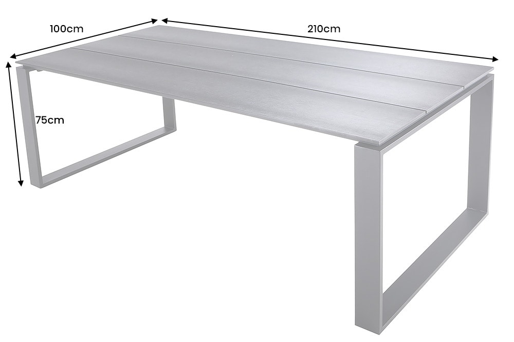 Moderner Gartentisch FLOATING 210cm anthrazit Aluminium In- und Outdoor Esstisch