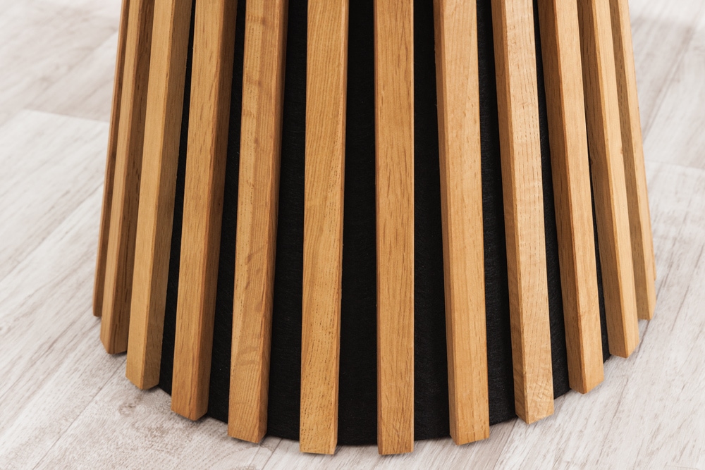 Runder Couchtisch VALHALLA WOOD 50cm natur Eichenholz Säulenfuß