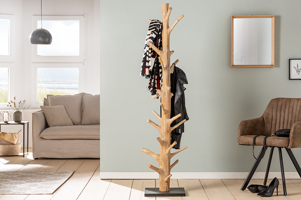 Massiver Garderobenständer TREE NATURE 170cm natur Holz Kleiderständer
