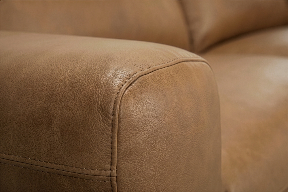 Echtleder Sofa BIG GEORGE 205cm cognac Taschenfederkern 2-Sitzer Couch