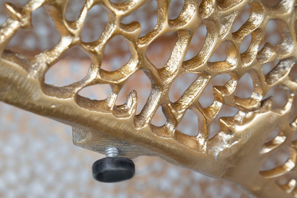 Filigraner Design Couchtisch ABSTRACT LEAF 80cm gold Handarbeit
