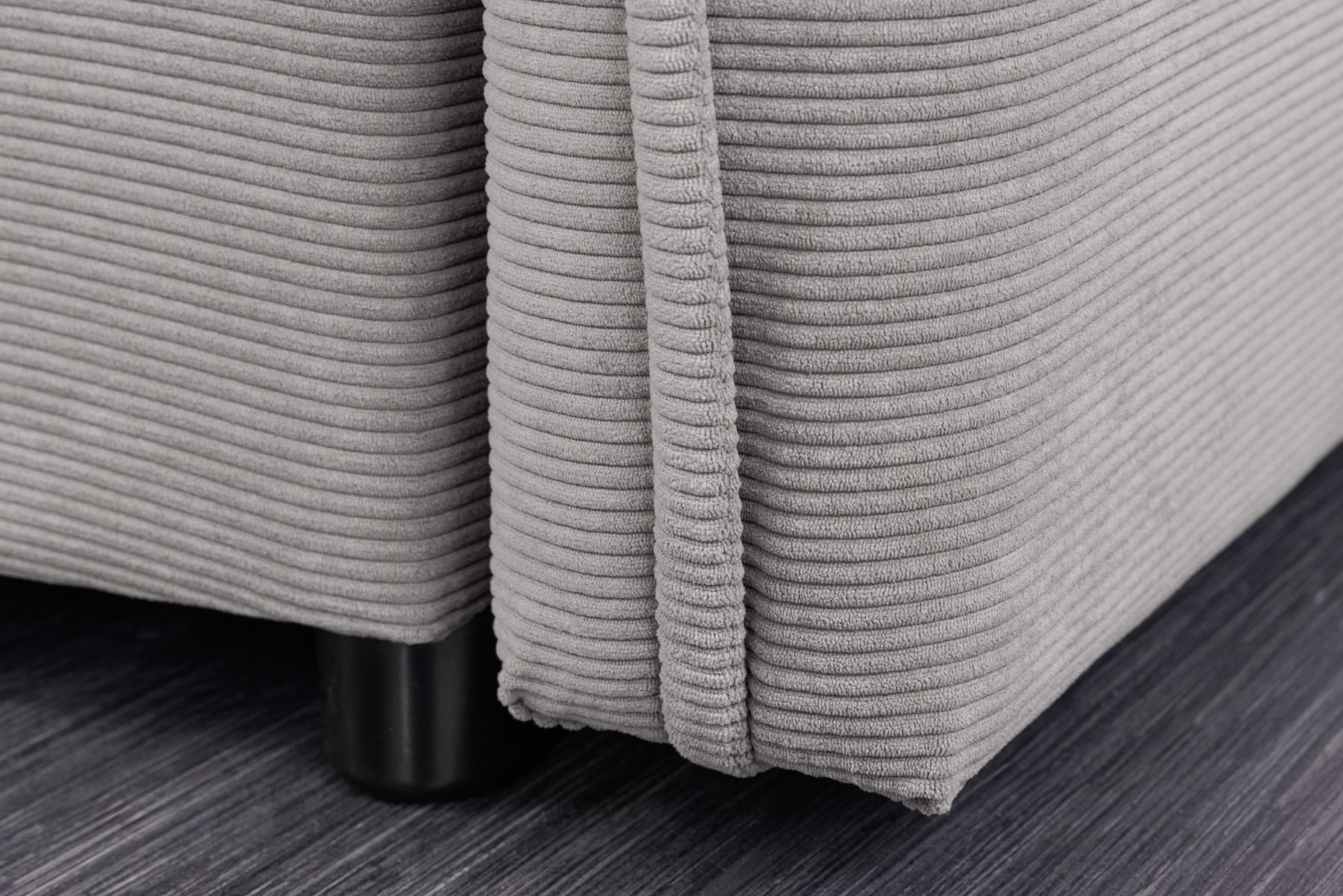 XXL Sofa mit Schlaffunktion APARTMENT grau Cord inkl. Bettkasten und Kissen