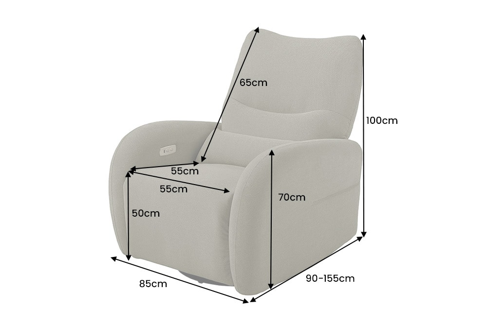 Elektrischer Kinosessel PRIORITY grün inkl. Kissen 360° drehbar mit USB-Anschluss