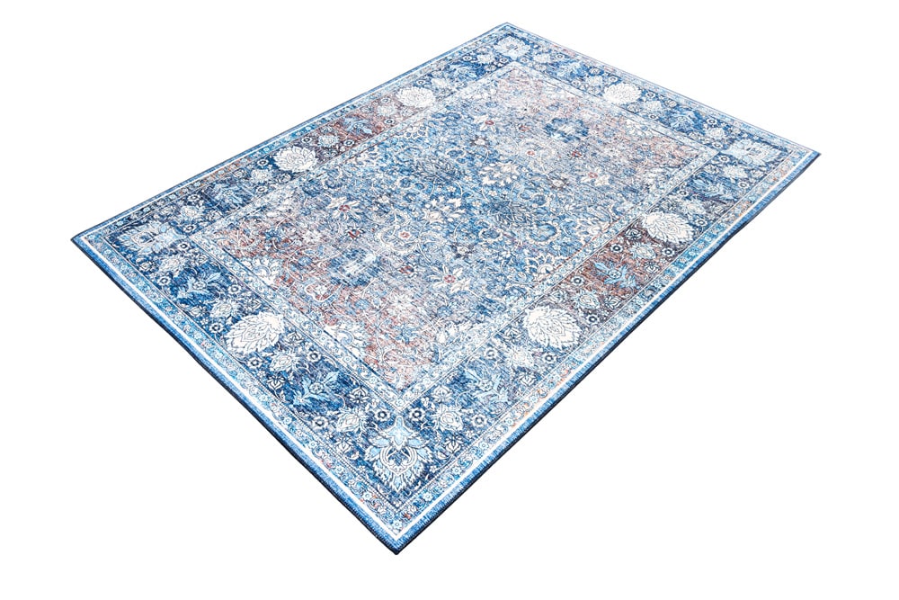 Vintage Teppich HERITAGE 230x160cm blau beige rot Flachgewebe Muster