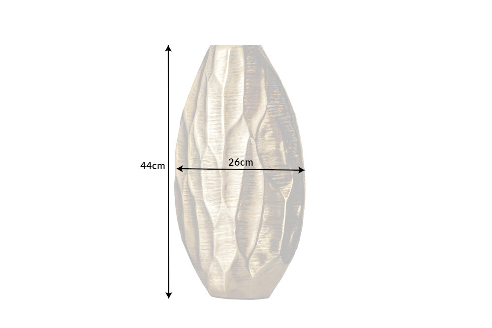 Elegante Vase ORGANIC ORIENT 44cm gold Hammerschlag Design