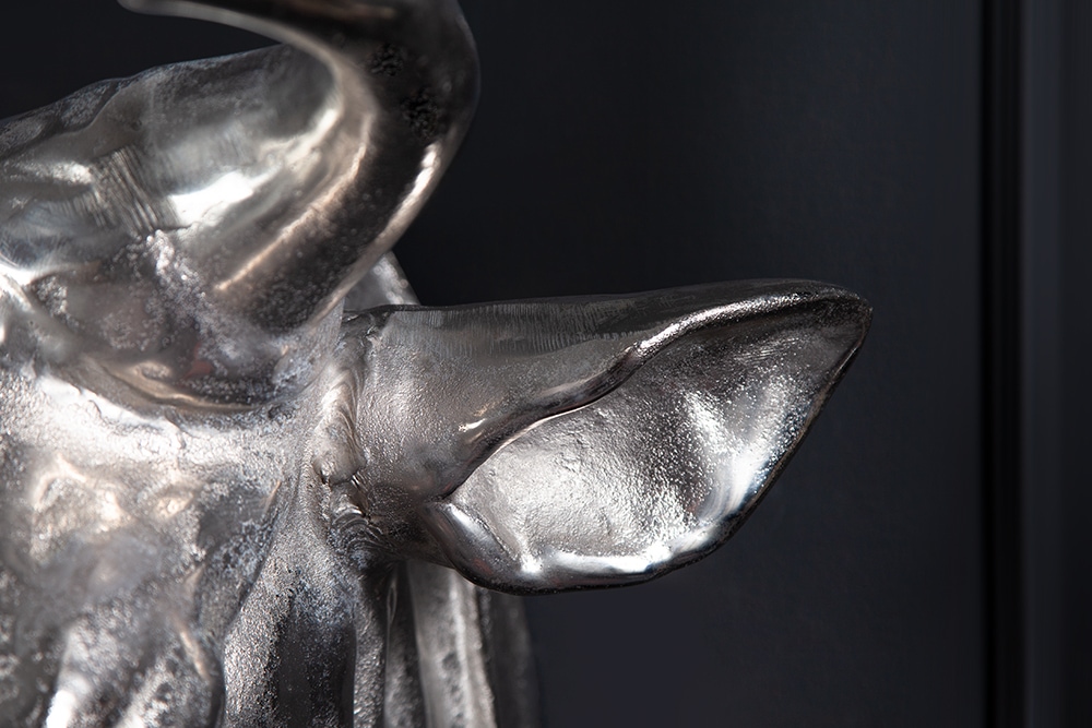 Extravagante Stierkopf Wanddekoration TORERO 65cm silber Deko Schädel