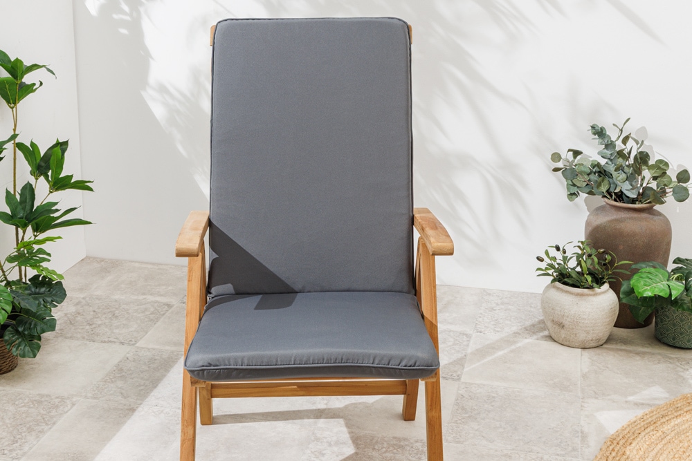 Outdoor Sitzkissen COMFORT LINE 50x122cm anthrazit für Hochlehner-Stuhl Polsterauflage