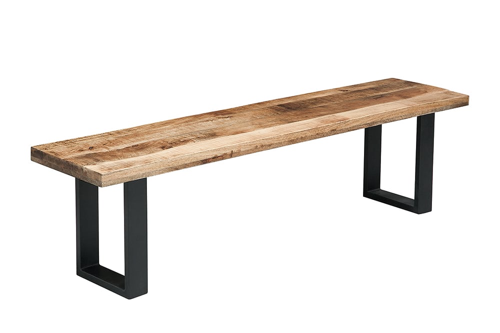 Design Sitzbank IRON CRAFT 170cm Mangoholz Eisen Industrial Design