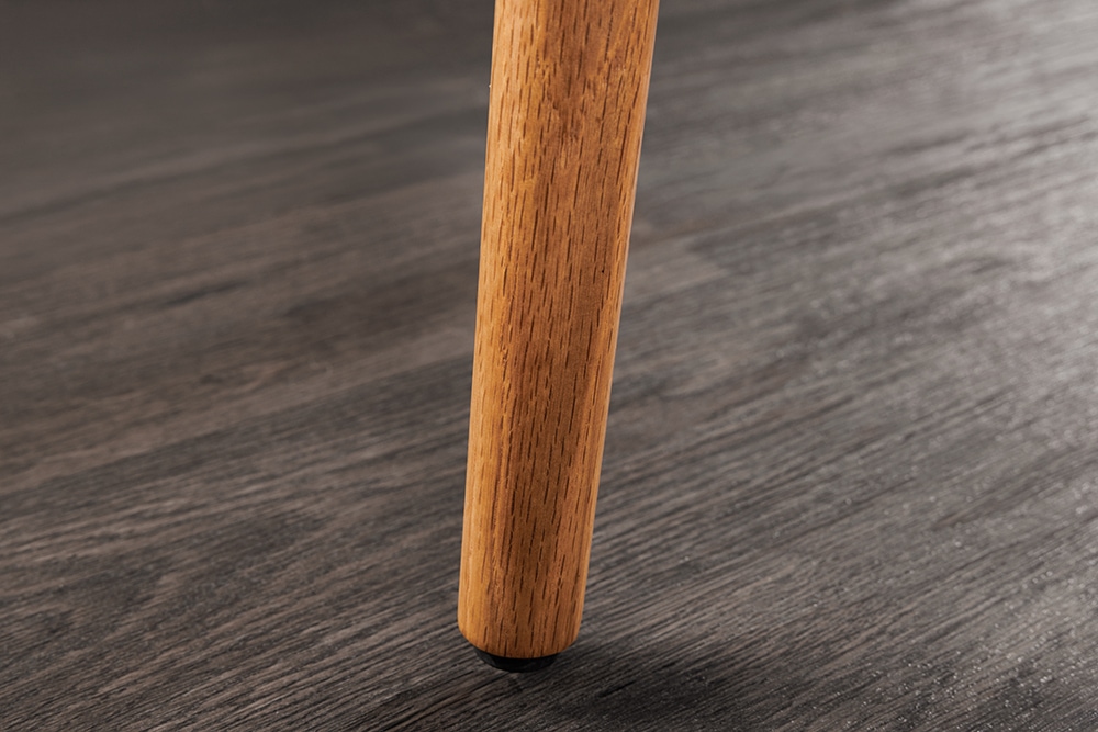 Design Stuhl VALHALLA WOOD natur Eiche Massivholz creme Strukturstoff