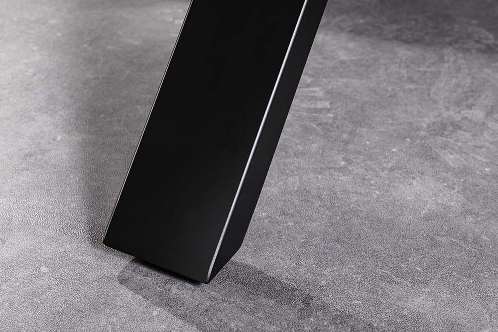 Massivholz Esstisch MAMMUT NATURE 180cm Akazie Baumkante X-Gestell schwarz 2,5cm Tischplatte