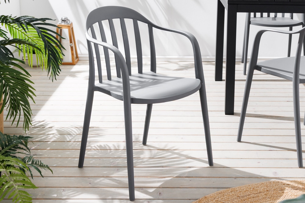 In- und Outdoor Gartenstuhl STUDIO ITALIA anthrazit stapelbar wetterfest