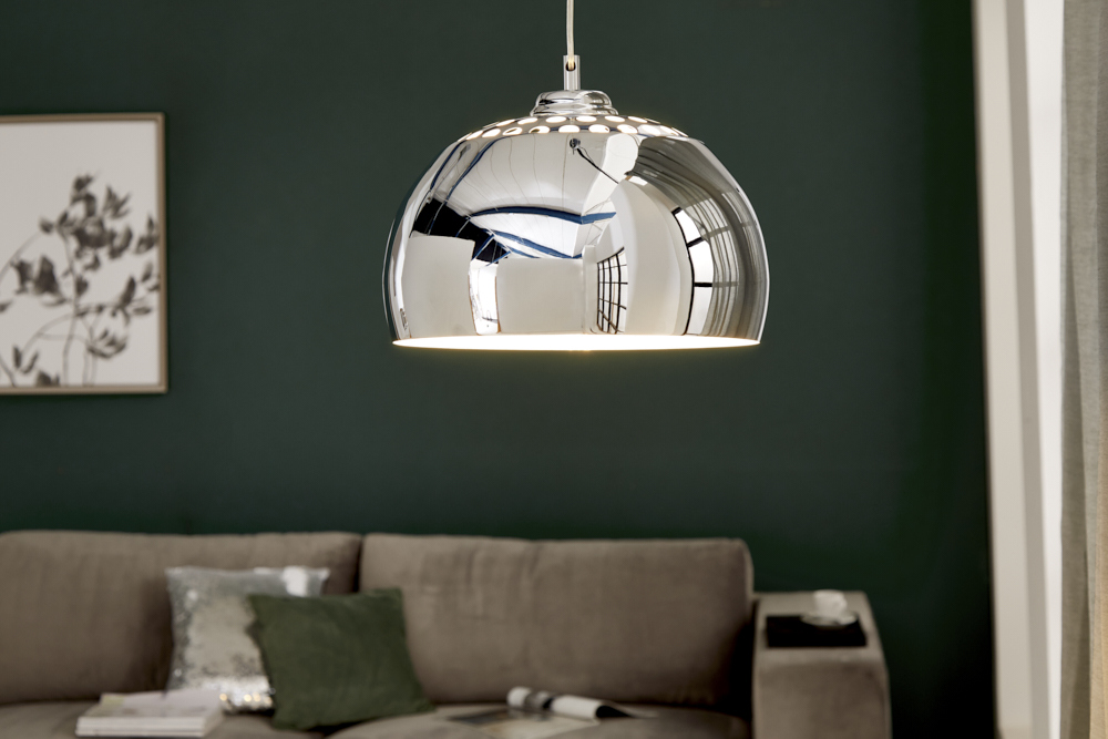 Designer Hängelampe CHROME BALL 32cm chrom Pendelleuchte Modern Design